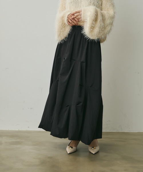 Lunea（ルネア）の「デザインバルーンロングスカート（スカート・レディース・ベージュ/ホワイト/ブラック・FREE）」の8枚目の写真
