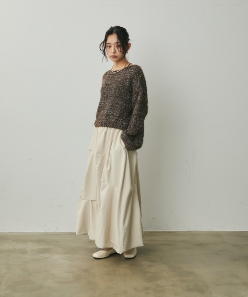 Lunea（ルネア）の「デザインバルーンロングスカート（スカート・レディース・ベージュ/ホワイト/ブラック・FREE）」の11枚目の写真