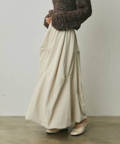 Lunea（ルネア）の「デザインバルーンロングスカート（スカート・レディース・ベージュ/ホワイト/ブラック・FREE）」の12枚目の写真