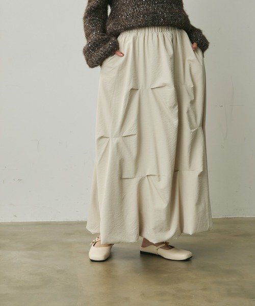 Lunea（ルネア）の「デザインバルーンロングスカート（スカート・レディース・ベージュ/ホワイト/ブラック・FREE）」の17枚目の写真