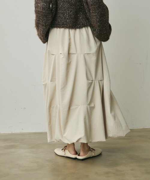 Lunea（ルネア）の「デザインバルーンロングスカート（スカート・レディース・ベージュ/ホワイト/ブラック・FREE）」の7枚目の写真