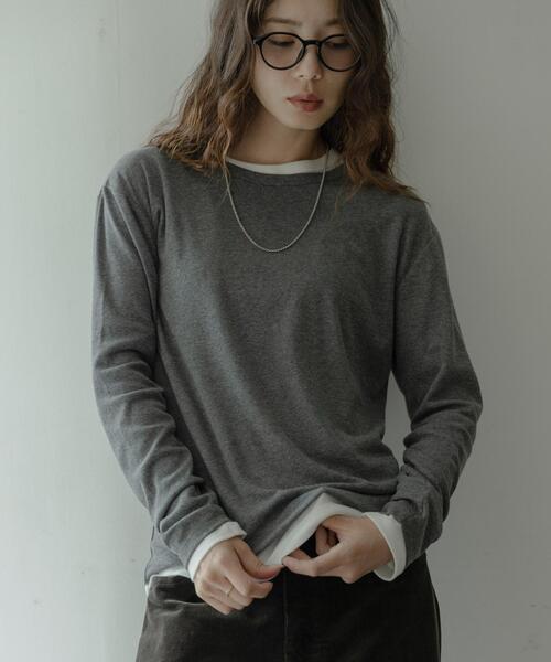 URBAN RESEARCH Sonny Label（アーバンリサーチサニーレーベル）の「『UR TECH』蓄熱ベーシックロングTシャツ（Tシャツ/カットソー・レディース・ブラック/チャコールグレー/オフホワイト・FREE）」の3枚目の写真