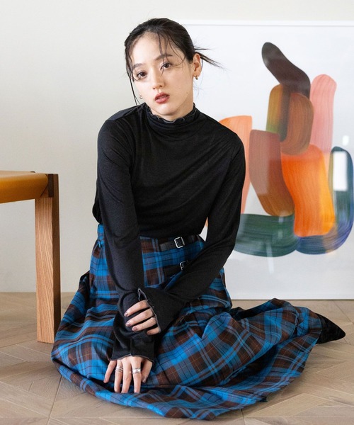 RAGEBLUE（レイジブルー）の「メロウインナーカットソー（Tシャツ/カットソー・レディース・ホワイト/グレー系その他/イエロー系その他/サックスブルー/レッド/ブラック・FREE）」の15枚目の写真