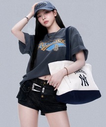 【日本未入荷】MLB KOREA ヴィンテージ レタリング ショッパーバッグ キャンバス生地 NYヤンキース