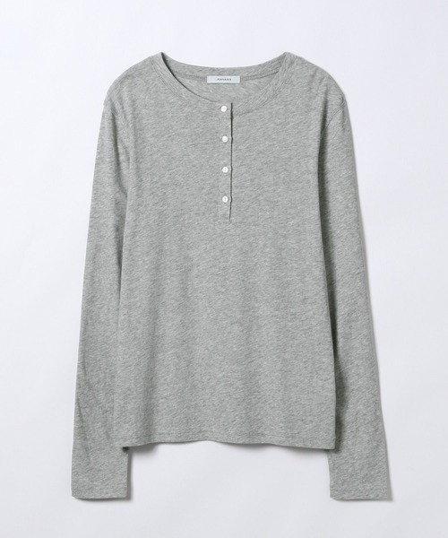 JEANASIS（ジーナシス）の「スムースコットンヘンリーロンTEE/606927（Tシャツ/カットソー・レディース・グレー/ブラック/ホワイト・FREE）」の3枚目の写真
