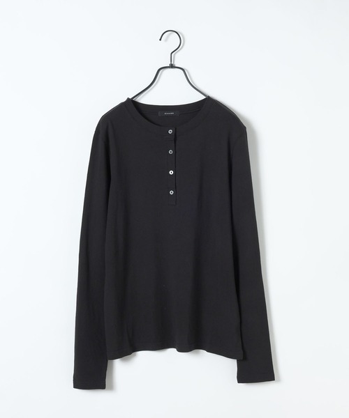 JEANASIS（ジーナシス）の「スムースコットンヘンリーロンTEE/606927（Tシャツ/カットソー・レディース・グレー/ブラック/ホワイト・FREE）」の4枚目の写真