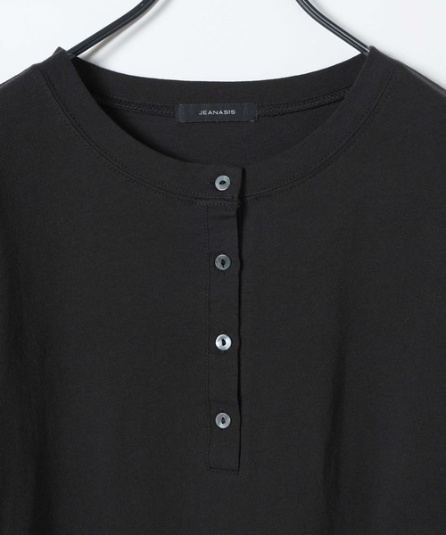 JEANASIS（ジーナシス）の「スムースコットンヘンリーロンTEE/606927（Tシャツ/カットソー・レディース・グレー/ブラック/ホワイト・FREE）」の6枚目の写真