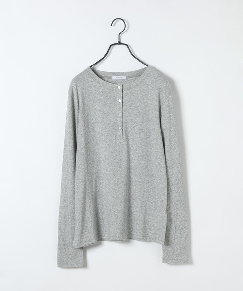 JEANASIS（ジーナシス）の「スムースコットンヘンリーロンTEE/606927（Tシャツ/カットソー・レディース・グレー/ブラック/ホワイト・FREE）」の15枚目の写真