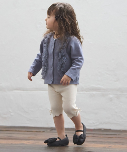 petit main(プティマイン)の「【リンク】チュールフリルカットカーディガン(カーディガン/ボレロ・キッズ・ブルーグレー/トップグレー/アイボリー・80cm/90cm/110cm/100cm/130cm/120cm)」の5枚目の写真