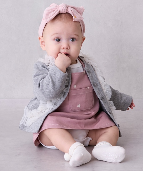 petit main(プティマイン)の「【リンク】チュールフリルカットカーディガン(カーディガン/ボレロ・キッズ・ブルーグレー/トップグレー/アイボリー・80cm/90cm/110cm/100cm/130cm/120cm)」の11枚目の写真