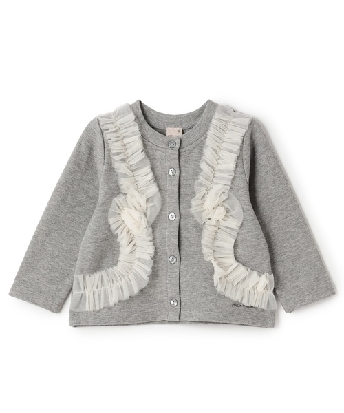 petit main(プティマイン)の「【リンク】チュールフリルカットカーディガン(カーディガン/ボレロ・キッズ・ブルーグレー/トップグレー/アイボリー・80cm/90cm/110cm/100cm/130cm/120cm)」の12枚目の写真
