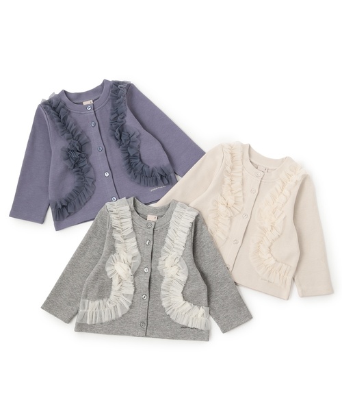 petit main(プティマイン)の「【リンク】チュールフリルカットカーディガン(カーディガン/ボレロ・キッズ・ブルーグレー/トップグレー/アイボリー・80cm/90cm/110cm/100cm/130cm/120cm)」の20枚目の写真