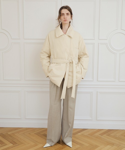 sacuraraMARLENEDAM ダウン　コート　エクリュカラー セール】【EMOELLE】ライトダウンコート（ダウンジャケット/コート