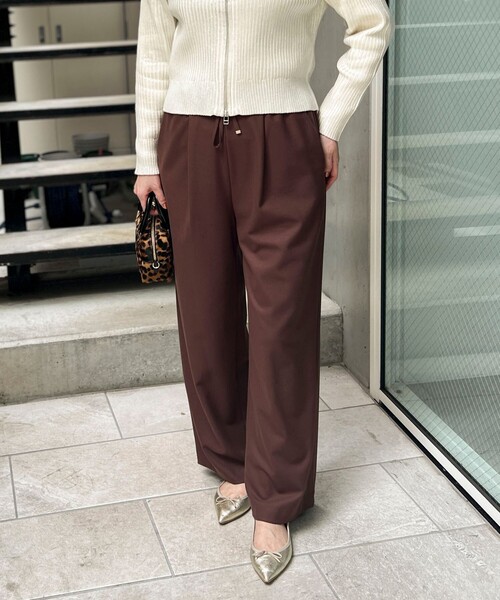 MICO COULIER（ミコクリエ）の「両面起毛2WAYストレッチイージーパンツ（その他パンツ・レディース・グレー系その他/ブラウン/ネイビー・36/38）」の3枚目の写真