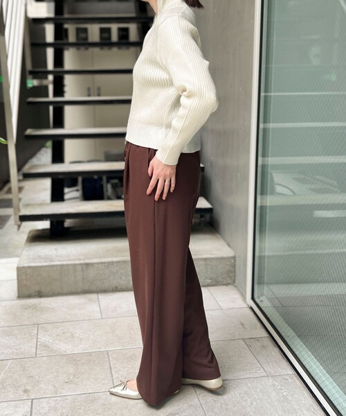 MICO COULIER（ミコクリエ）の「両面起毛2WAYストレッチイージーパンツ（その他パンツ・レディース・グレー系その他/ブラウン/ネイビー・36/38）」の12枚目の写真