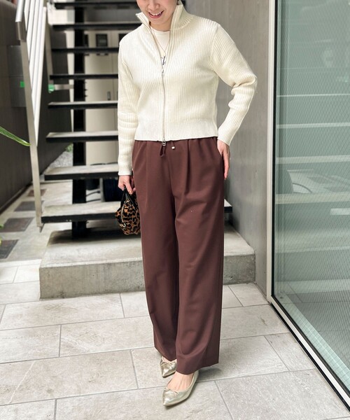 MICO COULIER（ミコクリエ）の「両面起毛2WAYストレッチイージーパンツ（その他パンツ・レディース・グレー系その他/ブラウン/ネイビー・36/38）」の15枚目の写真