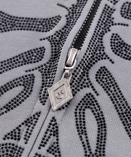 SUPPLIER(サプライヤー)の「A'GEM/9 × .kom 『SUPPLIER/サプライヤー』 Fire Skeleton Rhinestone Zip Hoodie/ファイヤースケルトン ラインストーン ジップアップパーカー(パーカー・メンズ・ブラック/グレー・L/M)」の13枚目の写真