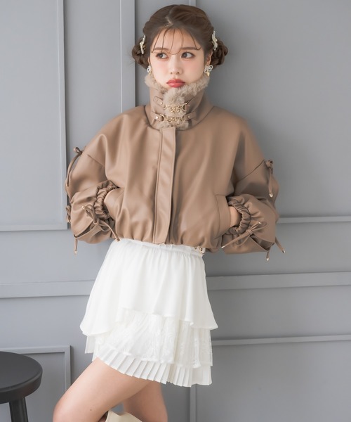 couture BY ROJITA(クチュールバイロジータ)の「2WAYカラーフェイクレザーブルゾン(ブルゾン・レディース・ブラック/マルチ/ブラウン・FREE)」の18枚目の写真
