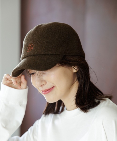 studio CLIP（スタディオクリップ）の「ウールロゴキャップ（キャップ・レディース・ブラック/ベージュ/ブラウン・FREE）」の2枚目の写真