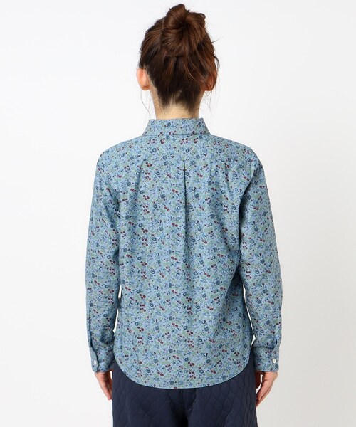 LAURA ASHLEY(ローラアシュレイ)の「【コットン100%/ワンマイルウエア】ロサ サンクタ柄 ダンガリーブラウス(シャツ/ブラウス・レディース・ブルー系・40/38)」の4枚目の写真