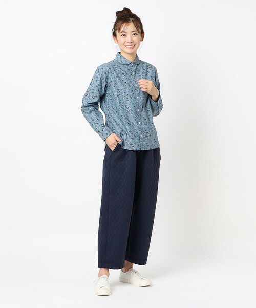 LAURA ASHLEY(ローラアシュレイ)の「【コットン100%/ワンマイルウエア】ロサ サンクタ柄 ダンガリーブラウス(シャツ/ブラウス・レディース・ブルー系・40/38)」の11枚目の写真