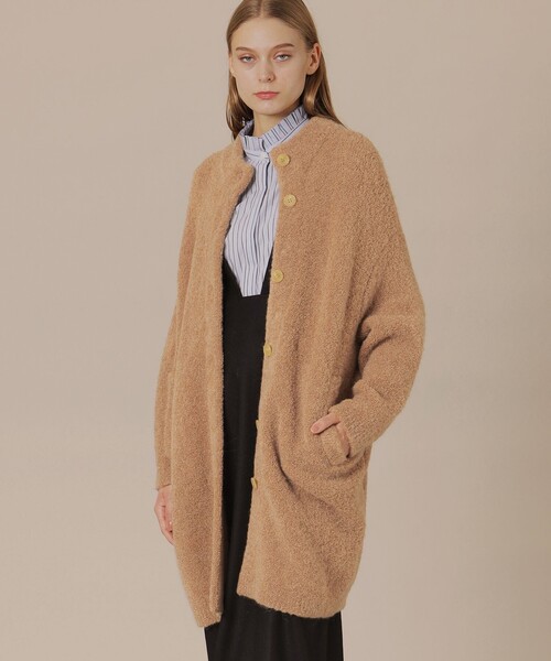 MACKINTOSH LONDON(マッキントッシュ ロンドン)の「アルパカループロングカーディガン(カーディガン/ボレロ・レディース・ネイビー/ブラウン・38)」の1枚目の写真