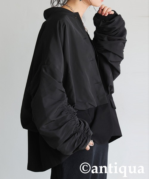 異素材切替 ジャケット（その他アウター）｜antiqua（アンティカ）の