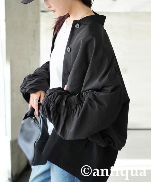 異素材切替 ジャケット（その他アウター）｜antiqua（アンティカ）の