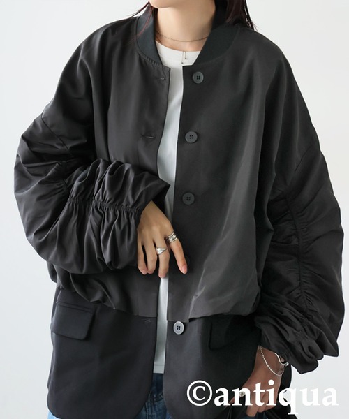 異素材切替 ジャケット（その他アウター）｜antiqua（アンティカ）の