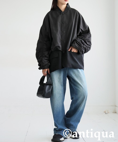 異素材切替 ジャケット（その他アウター）｜antiqua（アンティカ）の