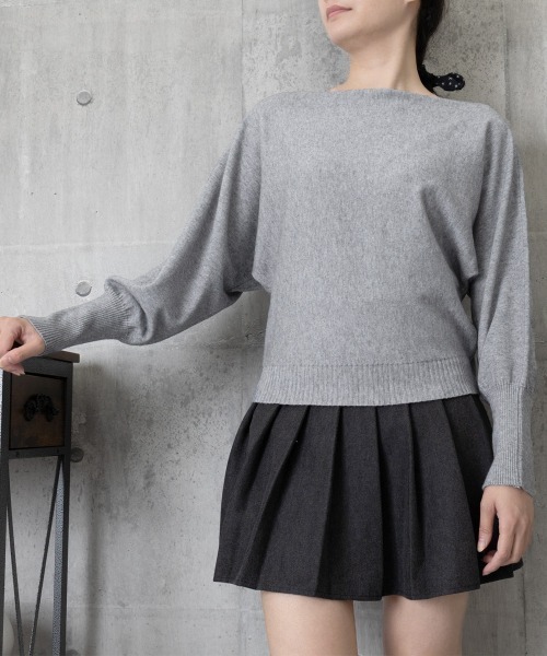 Miniministore(ミニミニストア)の「ボートネックニットトップスオフショルダー(ニット/セーター・レディース・アイボリー/ブラック/グレー/ベージュ/ブラウン/ピンク/ワインレッド・FREE)」の9枚目の写真