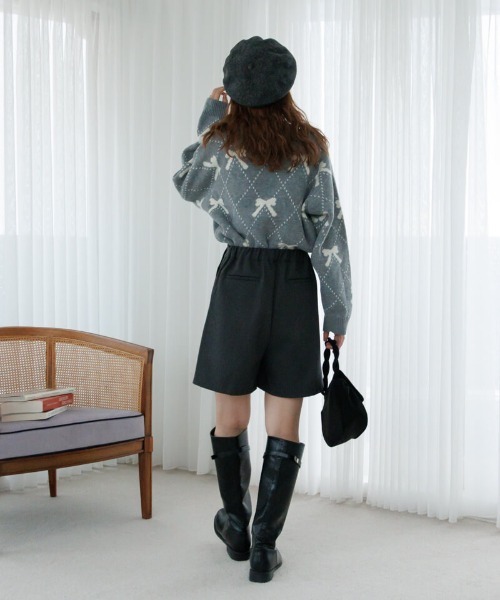 flower（フラワー）の「ダーリンリボンニット（ニット/セーター・レディース・ネイビー/グレー・FREE）」の5枚目の写真