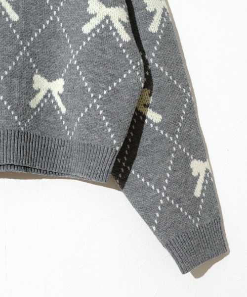 flower（フラワー）の「ダーリンリボンニット（ニット/セーター・レディース・ネイビー/グレー・FREE）」の12枚目の写真