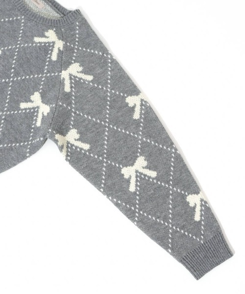 flower（フラワー）の「ダーリンリボンニット（ニット/セーター・レディース・ネイビー/グレー・FREE）」の13枚目の写真