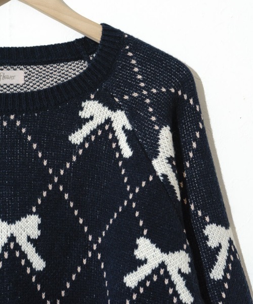 flower（フラワー）の「ダーリンリボンニット（ニット/セーター・レディース・ネイビー/グレー・FREE）」の19枚目の写真