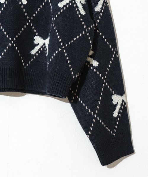 flower（フラワー）の「ダーリンリボンニット（ニット/セーター・レディース・ネイビー/グレー・FREE）」の20枚目の写真