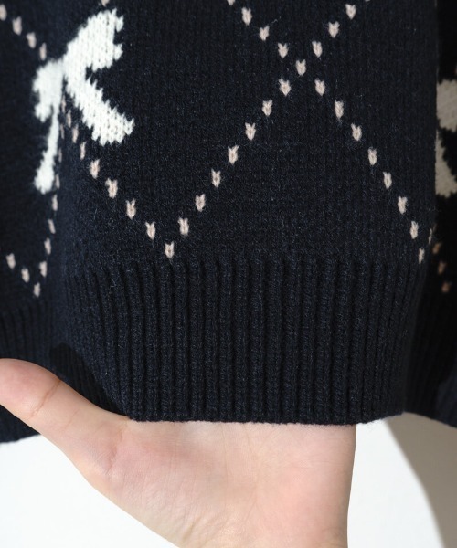 flower（フラワー）の「ダーリンリボンニット（ニット/セーター・レディース・ネイビー/グレー・FREE）」の22枚目の写真