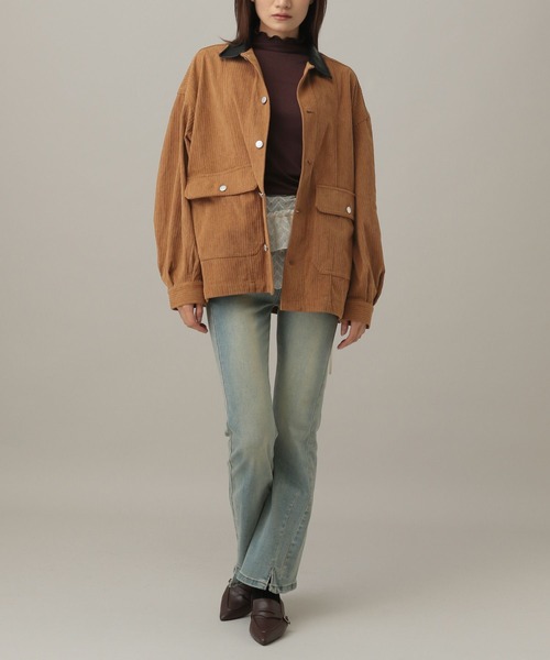 ALAND（エーランド）の「【UNISEX】ALAND／コーデュロイジャケット（ブルゾン・レディース・キャメル/ブラック・SMALL/LARGE）」の3枚目の写真