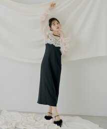 Chico（チコ）の「【SALON by Chico】フリルデザインタイトロングワンピ/オケージョン（ドレス）」