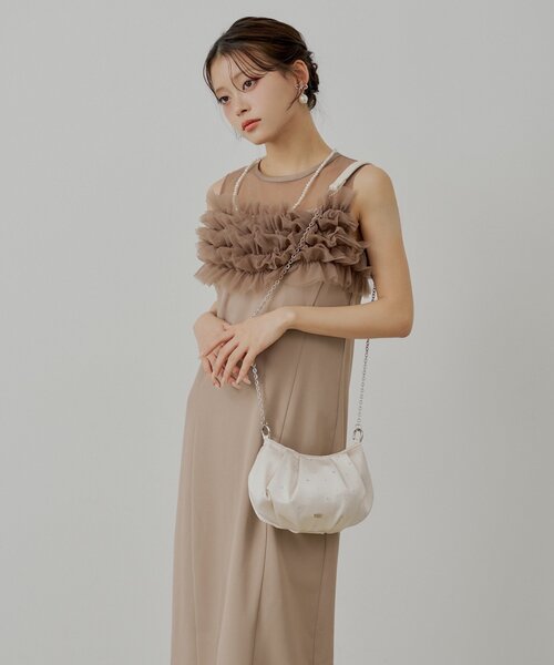 SALON by Chico】フリルデザインタイトロングワンピ/オケージョン