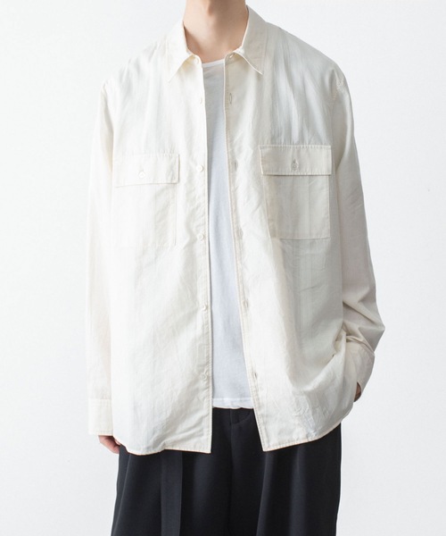 ATTACHMENT（アタッチメント）の「CO/TEN ジャガードローン パッチポケット L/S SHIRT / CO/TEN JACQUARD LAWN PATCH POCKET L/S SHIRT（シャツ/ブラウス・メンズ・ライトブルー/グレー/オフホワイト・3/2/1）」の19枚目の写真