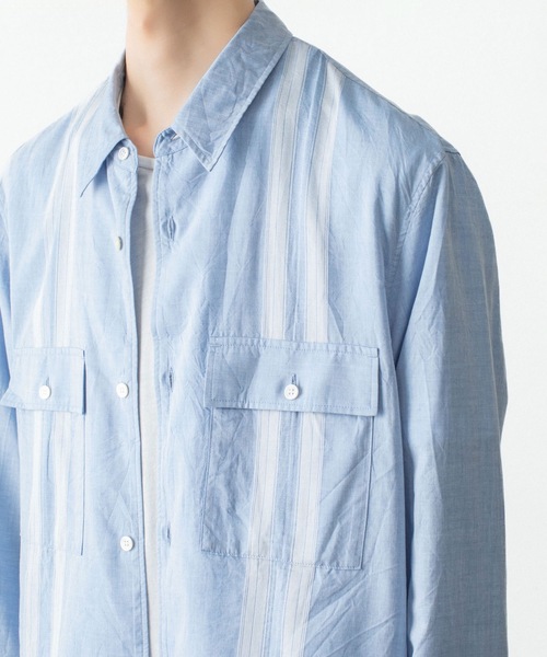 ATTACHMENT（アタッチメント）の「CO/TEN ジャガードローン パッチポケット L/S SHIRT / CO/TEN JACQUARD LAWN PATCH POCKET L/S SHIRT（シャツ/ブラウス・メンズ・ライトブルー/グレー/オフホワイト・3/2/1）」の8枚目の写真