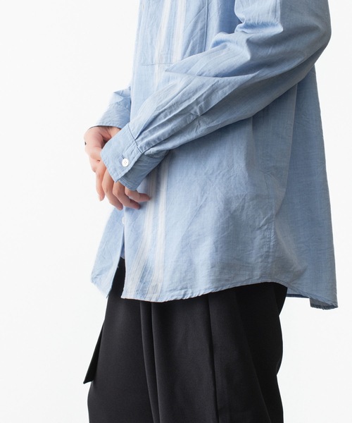 ATTACHMENT（アタッチメント）の「CO/TEN ジャガードローン パッチポケット L/S SHIRT / CO/TEN JACQUARD LAWN PATCH POCKET L/S SHIRT（シャツ/ブラウス・メンズ・ライトブルー/グレー/オフホワイト・3/2/1）」の9枚目の写真