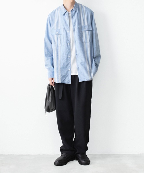 ATTACHMENT（アタッチメント）の「CO/TEN ジャガードローン パッチポケット L/S SHIRT / CO/TEN JACQUARD LAWN PATCH POCKET L/S SHIRT（シャツ/ブラウス・メンズ・ライトブルー/グレー/オフホワイト・3/2/1）」の10枚目の写真
