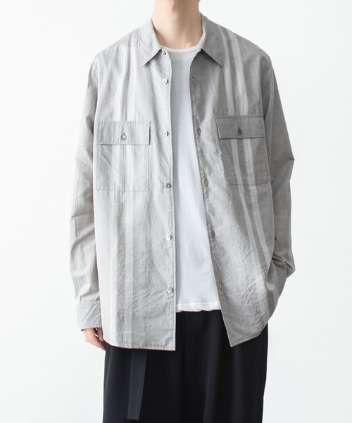 ATTACHMENT（アタッチメント）の「CO/TEN ジャガードローン パッチポケット L/S SHIRT / CO/TEN JACQUARD LAWN PATCH POCKET L/S SHIRT（シャツ/ブラウス・メンズ・ライトブルー/グレー/オフホワイト・3/2/1）」の11枚目の写真