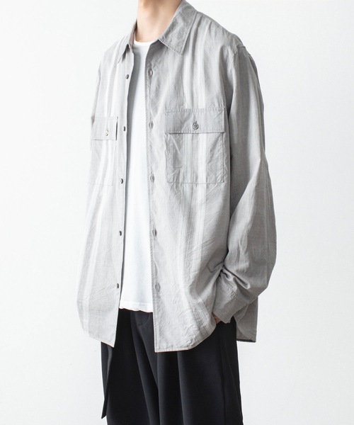 ATTACHMENT（アタッチメント）の「CO/TEN ジャガードローン パッチポケット L/S SHIRT / CO/TEN JACQUARD LAWN PATCH POCKET L/S SHIRT（シャツ/ブラウス・メンズ・ライトブルー/グレー/オフホワイト・3/2/1）」の12枚目の写真
