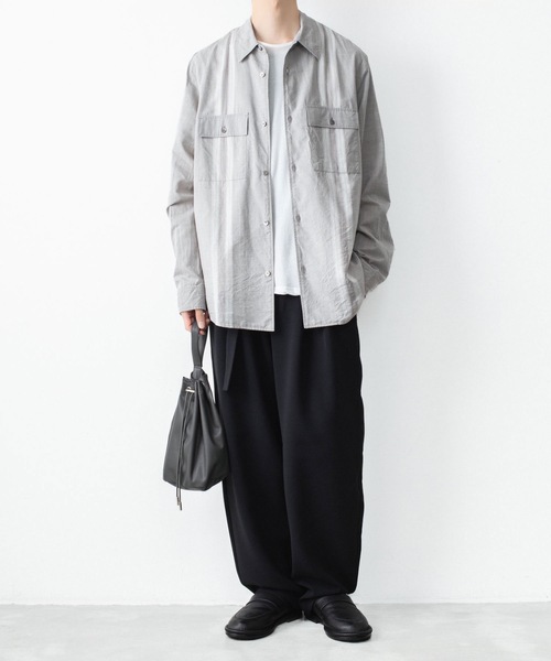 ATTACHMENT（アタッチメント）の「CO/TEN ジャガードローン パッチポケット L/S SHIRT / CO/TEN JACQUARD LAWN PATCH POCKET L/S SHIRT（シャツ/ブラウス・メンズ・ライトブルー/グレー/オフホワイト・3/2/1）」の18枚目の写真