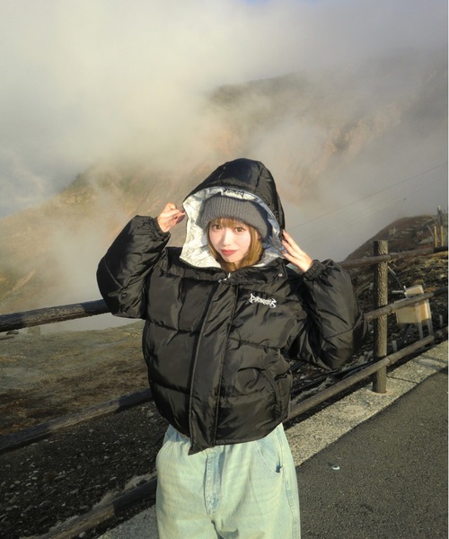 coco様　ダウンジャケット　チョコ　サイズ36 セール】《JaVa ジャバコラボ》 ぬくぬく暖か！ ショート丈 フード付き