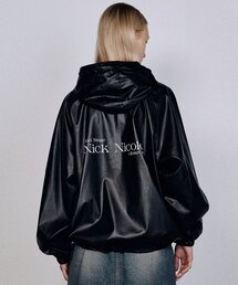 UNIQUE GLOSSY LEATHER JACKET_BLACK