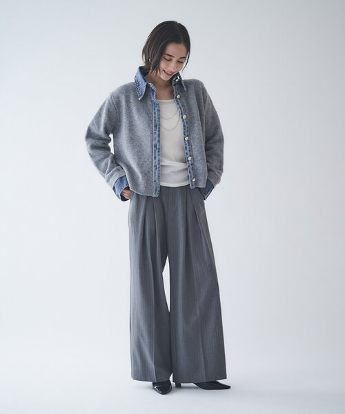 Remind me and forever（リマインドミーアンドフォーエバー）の「【WEB限定】【nane】デニムドッキングカーディガン（カーディガン/ボレロ・レディース・グレー/チャコールグレー/ブラウン/ネイビー・FREE）」の13枚目の写真